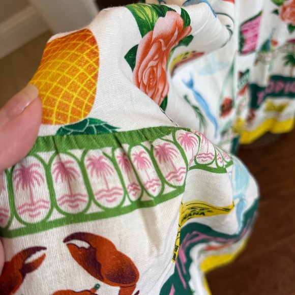 Rachel Zoe Paradisio Linen Tropical Graffiti Maxi Dress Small - Picture 9 of 17